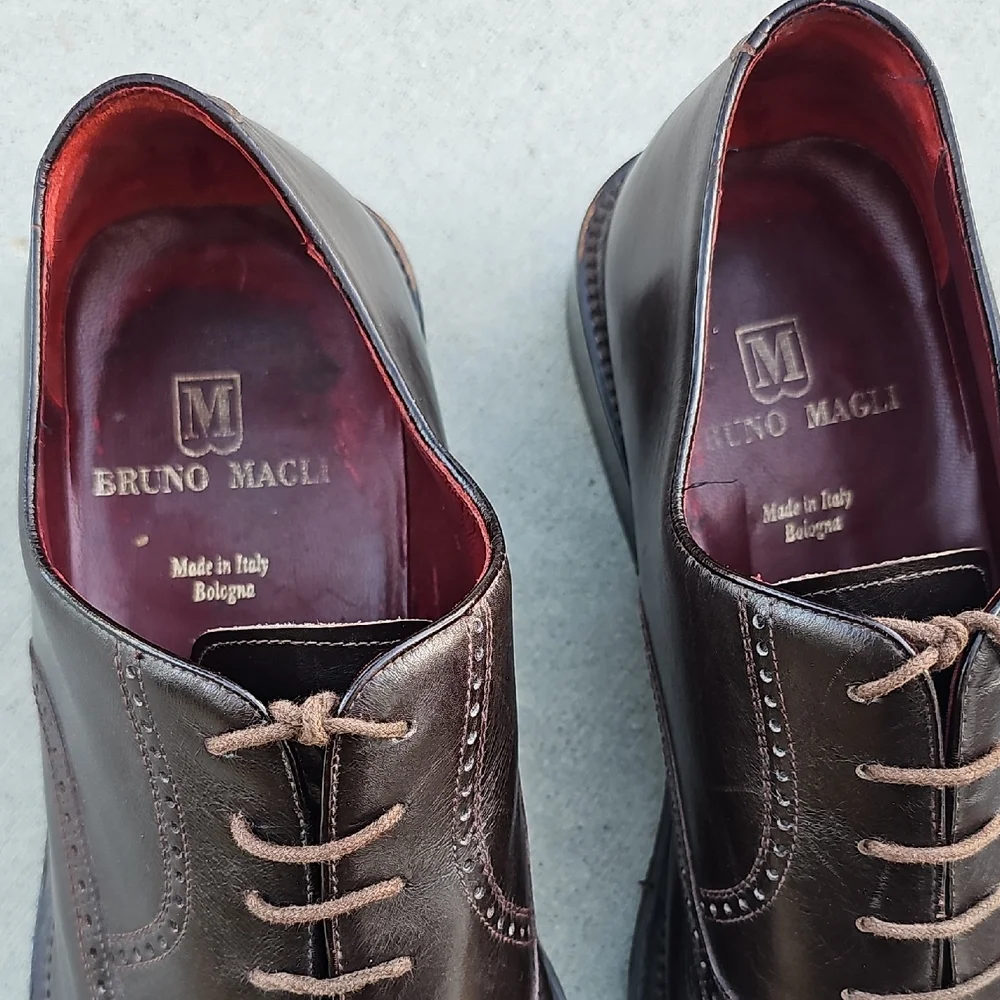 BRUNO MAGLI Dark Brown Oxfords Mens Dress Shoes